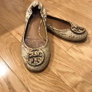 Tory Burch Flats Snake Print